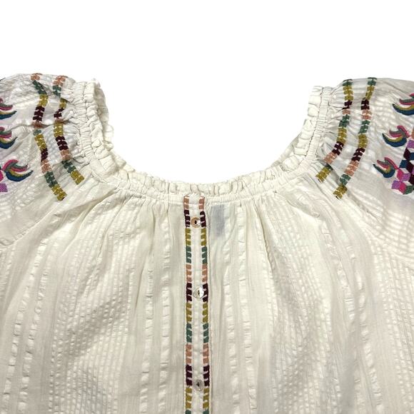 Anthropologie Akemi + Kin Boho Embroidered Top size 0 NWT 100% cotton XS - Picture 7 of 16